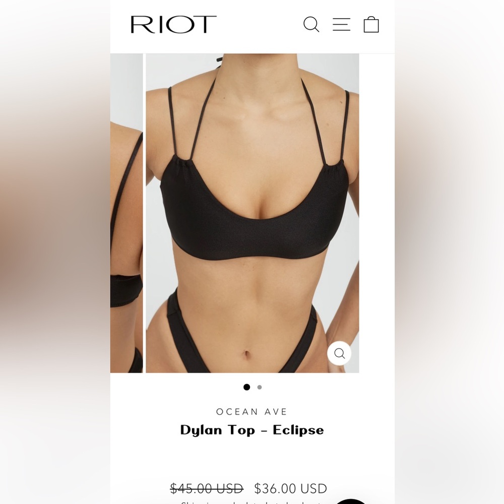 Riot Swim, Dylan Top - Eclipse in size medium. Ocean Ave edition. NWT!